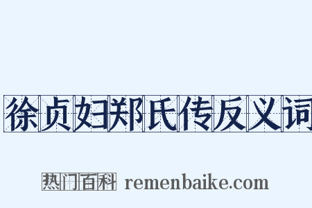 徐贞妇郑氏传反义词是什么意思的图片